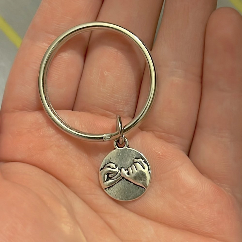 NWOT  *FINAL DROP* Silver Pinkie Promise keychain